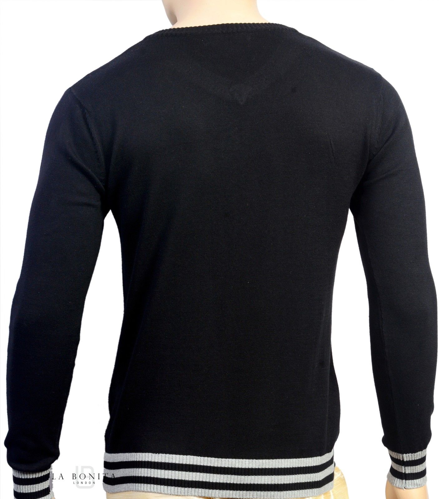Hot Fashion 2016 Casual Men's Plain Black V-Neck Pullover Sweater ...